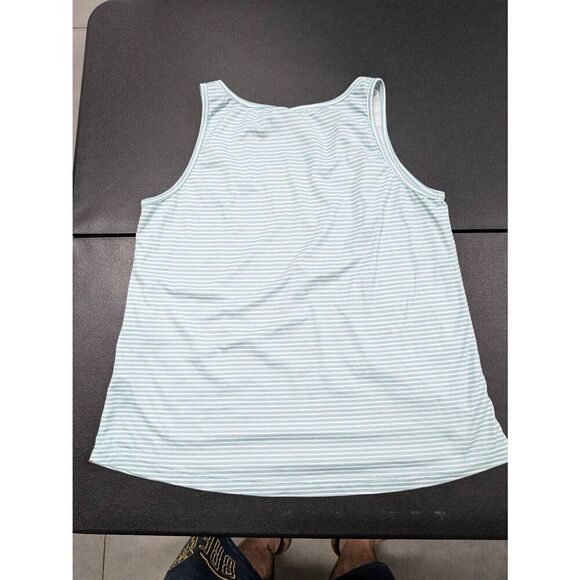 Tahari Sleeveless Blue and White Striped Tank Women's L - Picture 2 of 5